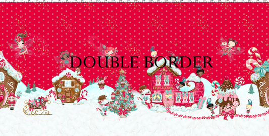 R124 Winter Wonderland -Double Border - Wonderland - RED