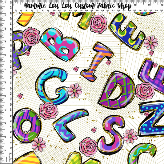 R117 Back to School - Dollhouse Collection - Letter Toss White