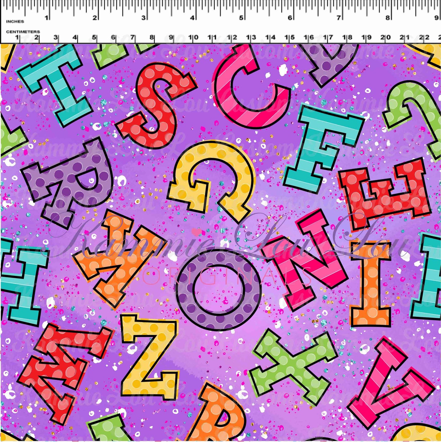 R117 : School Days - Blackboard Collection - Letter Toss Purple