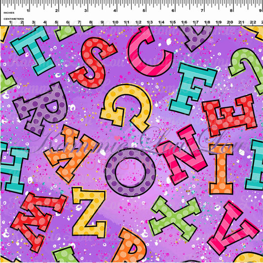 R117 : School Days - Blackboard Collection - Letter Toss Purple