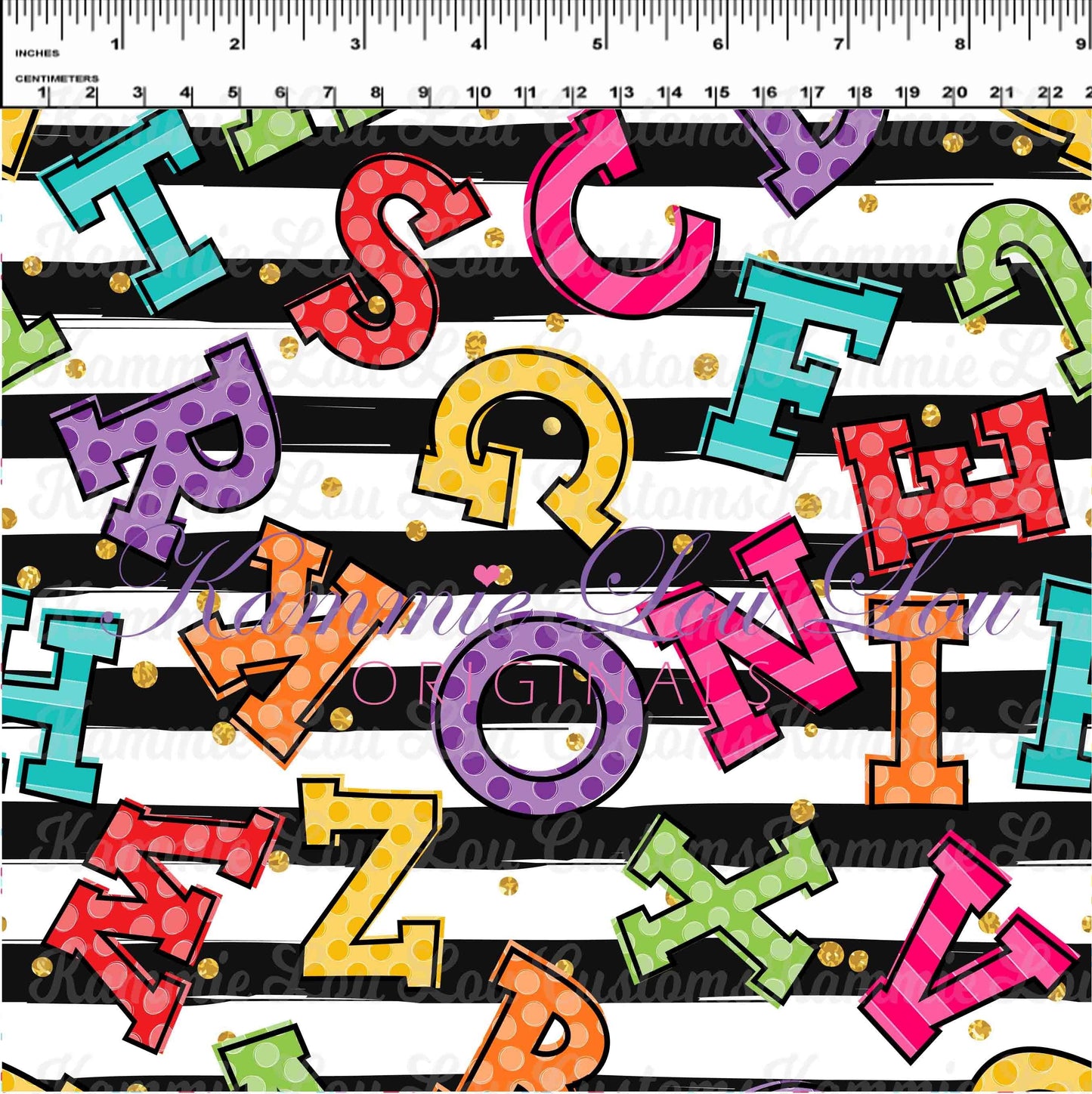 R117 : School Days - Blackboard Collection - Letter Toss Stripes