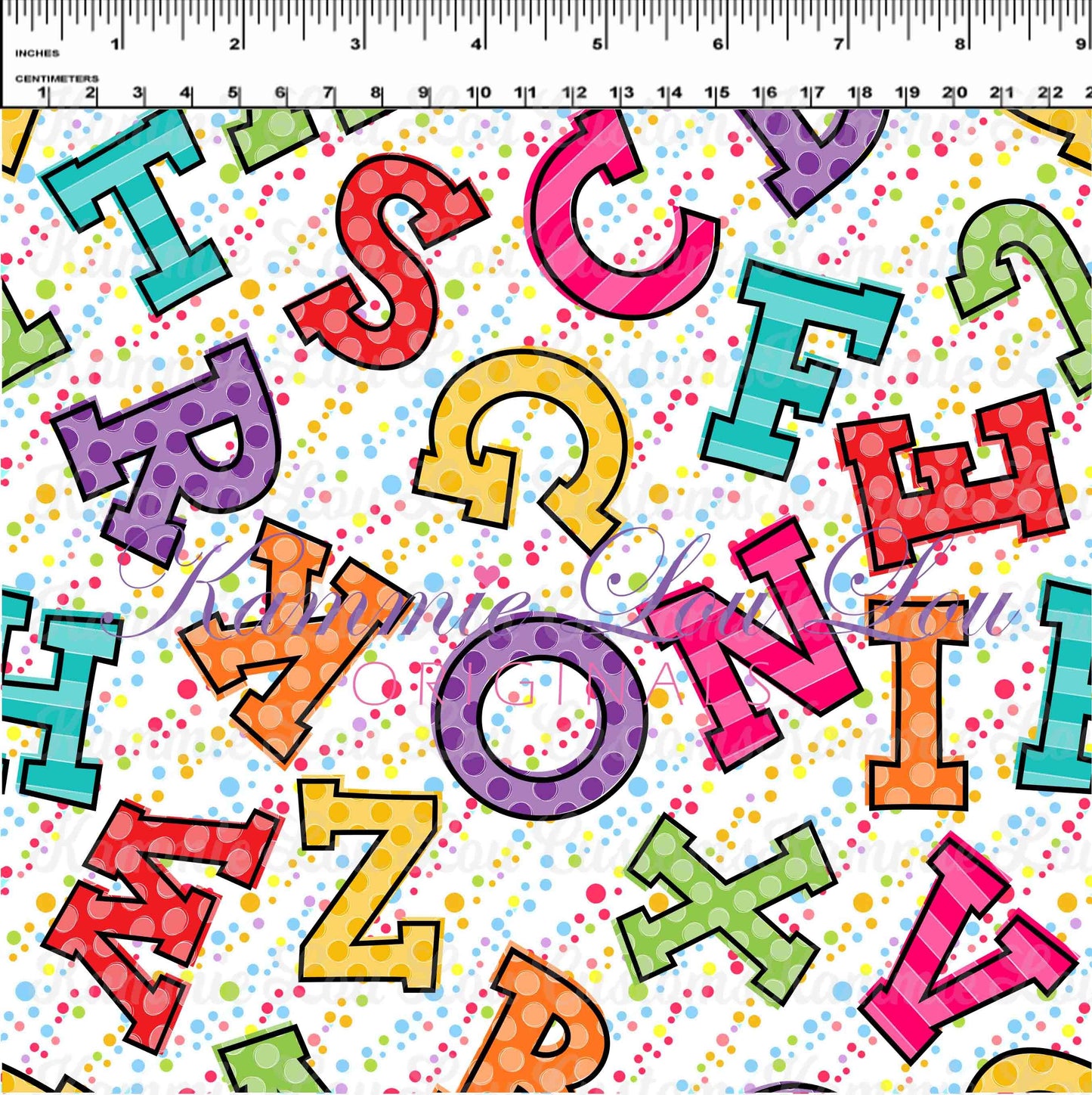 R117 : School Days - Blackboard Collection - Letter Toss White Dots