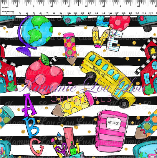 R117 : School Days - Blackboard Collection - Main Toss Stripes