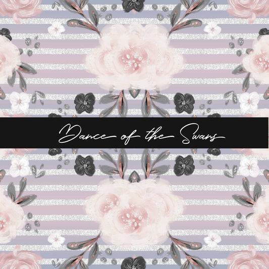 Round 108 Tiny Dancer - Stripe Floral Grey