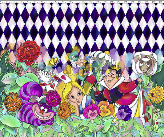 R74 Curiouser & Curiouser - Double Border Harlequin