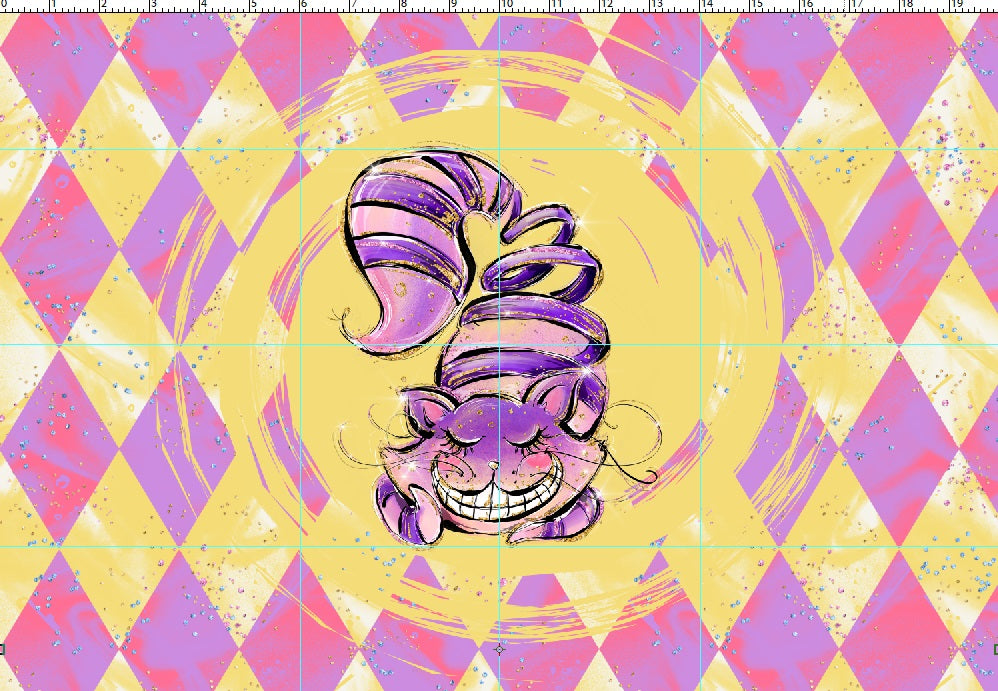 R107 Wonderland Tea Party - Panel 4 - Crazy Cat - CHILD