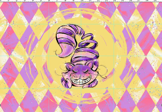 R107 Wonderland Tea Party - Panel 4 - Crazy Cat - CHILD