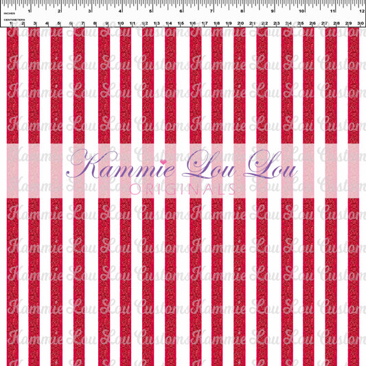 R119 Cherry Tree Lane - Red Glitter Stripes