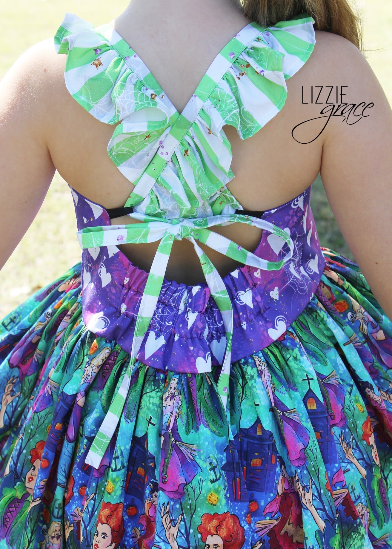 Spellbound Sisters - Lime Green Stripes