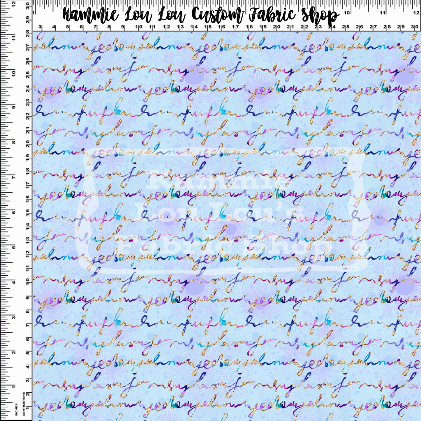 R75 Anneliese Florals - Blue Script