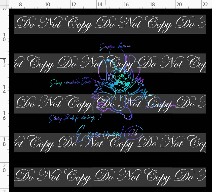 626 Doodle Disasters - Panel - Blue Purple on Black - individual - adult