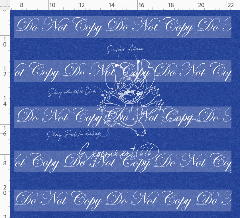 626 Doodle Disasters - Panel - White on Heather Royal Blue - individual - adult