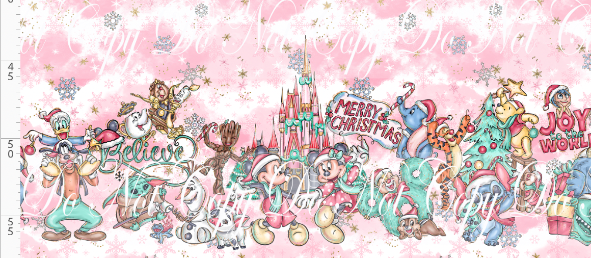 Advent Christmas Collection-double border-pink