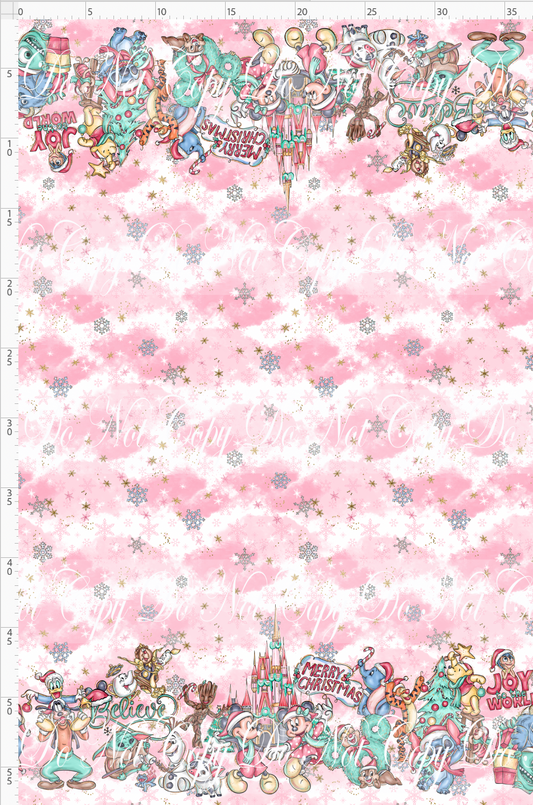 Advent Christmas Collection-double border-pink