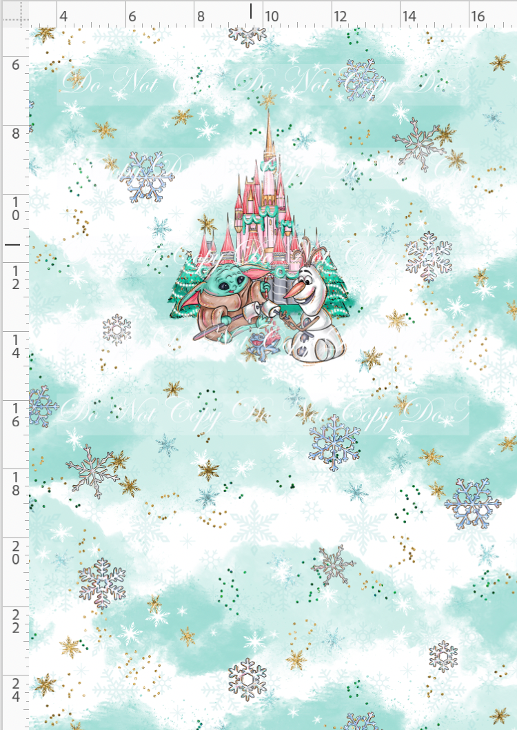 Advent Christmas Collection - panel - blue - camp fire - child