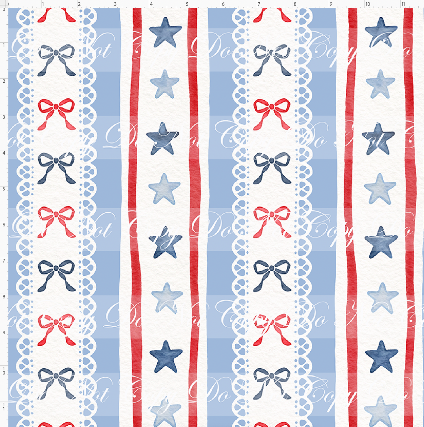 American Heritage - Bows and star stripe - regular scale