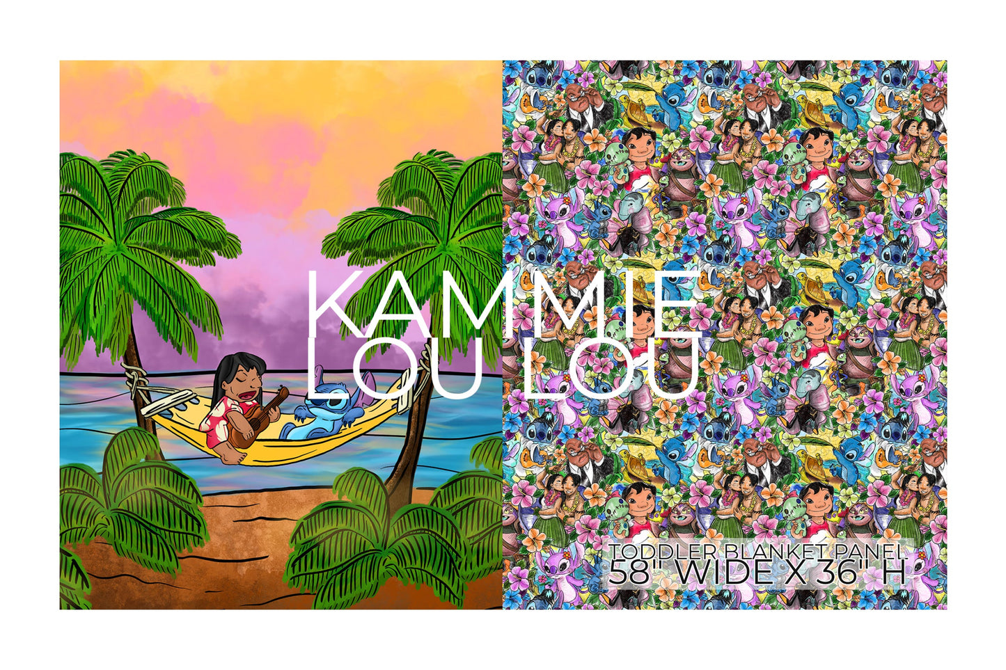 Beachin It - Childrens Blanket Panel 58W x 36H