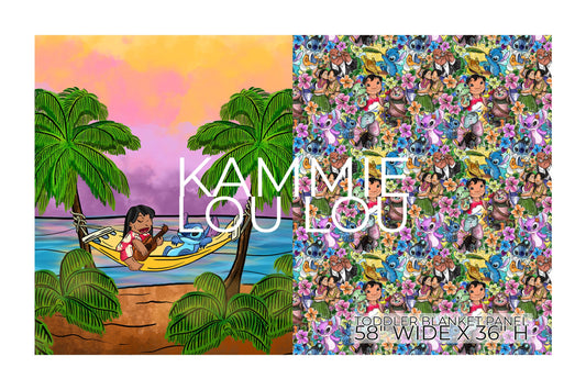 Beachin It - Childrens Blanket Panel 58W x 36H