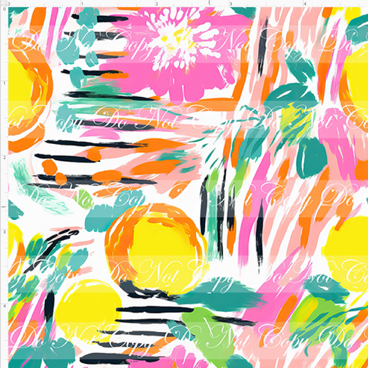 Bold Florals - Neon - Floral & Oranges - SMALL SCALE