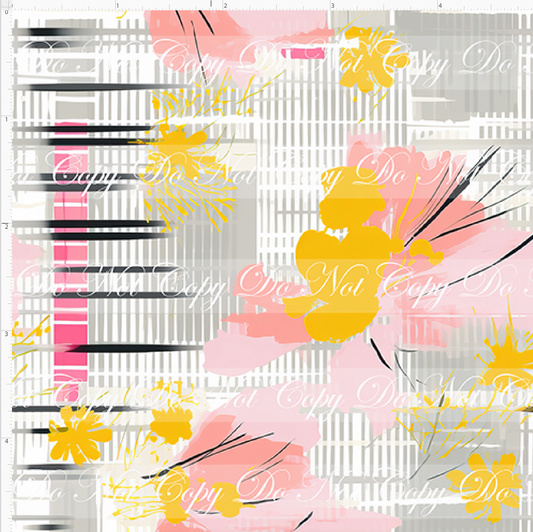 Bold Florals - Pink Black & Yellow - REGULAR SCALE