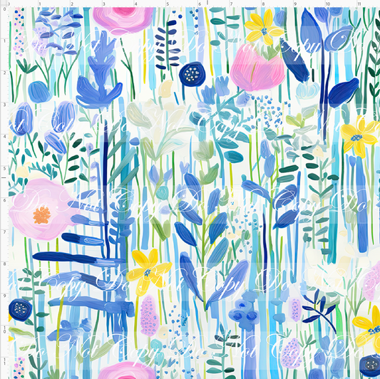Bold Florals - Wildflowers - Blue - REGULAR SCALE