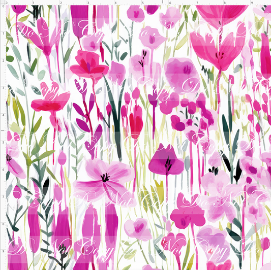 Bold Florals - Wildflowers - Pinks & Green - REGULAR SCALE