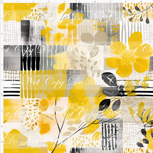 Bold Florals - Yellow & Black - REGULAR SCALE