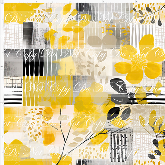 Bold Florals - Yellow & Black - SMALL SCALE