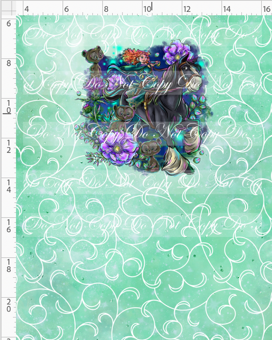 Brave at Heart - panel - sea foam- horse - CHILD
