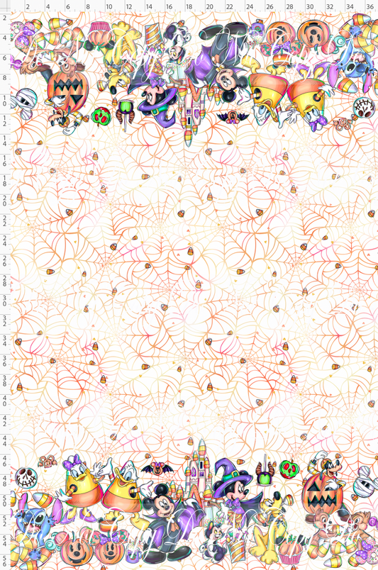 Candy Corn Friends-Double Border-white