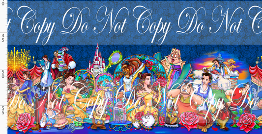 Castle of Roses - Double Border - Navy Roses