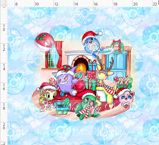 Christmas Critters - Panel - Fireplace - Adult