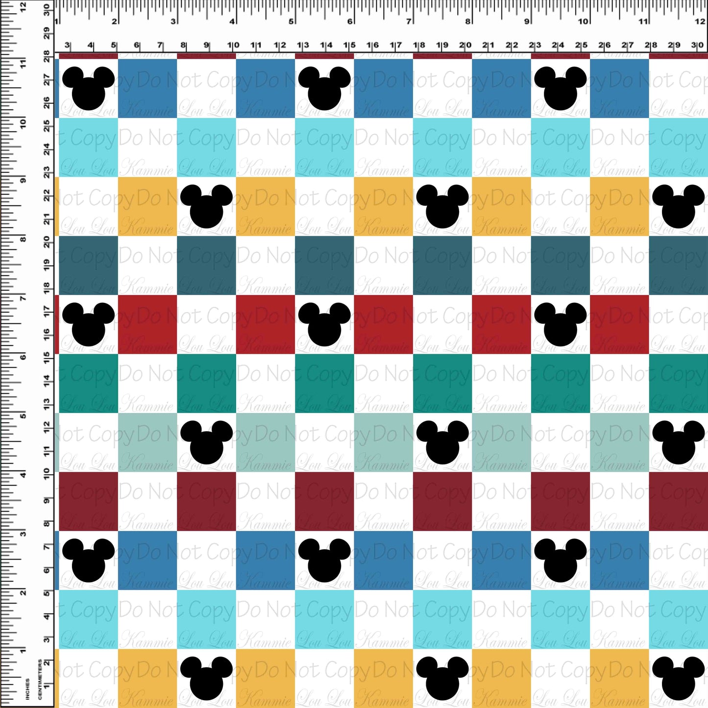 Christmas Cruise - Mouse checker - yellow - Small Scale (8x8)