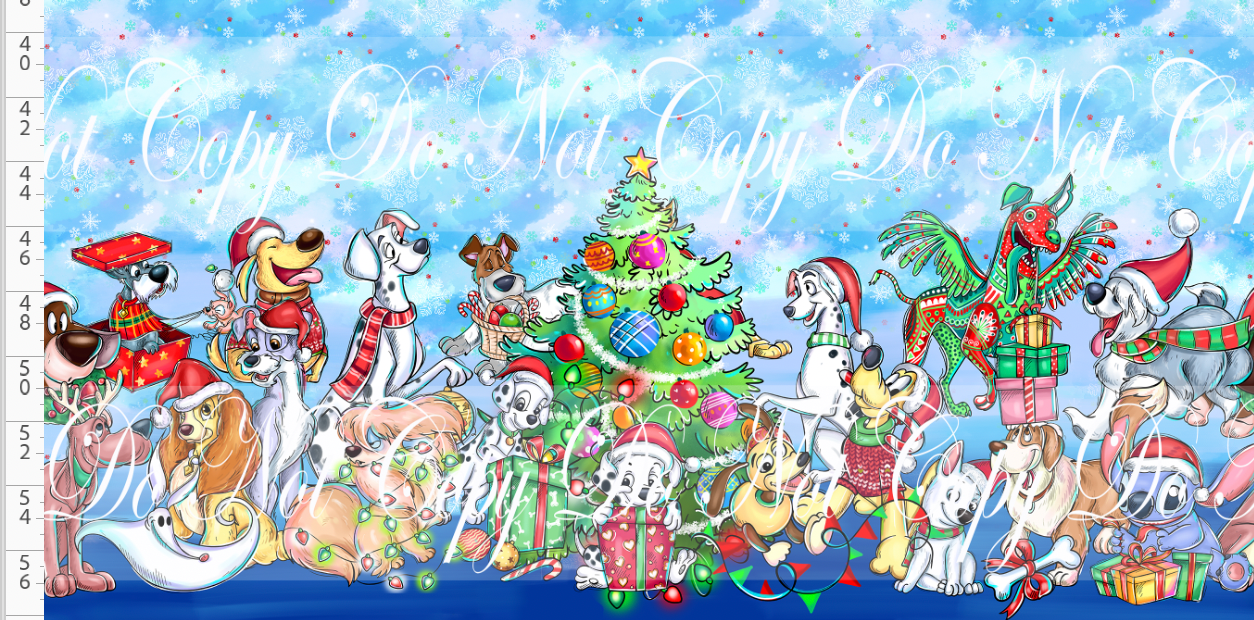 Christmas Dogs - Double Border