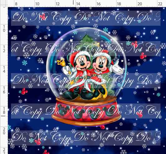 Christmas Globes - Panel - Mouse Globe - Navy - Adult