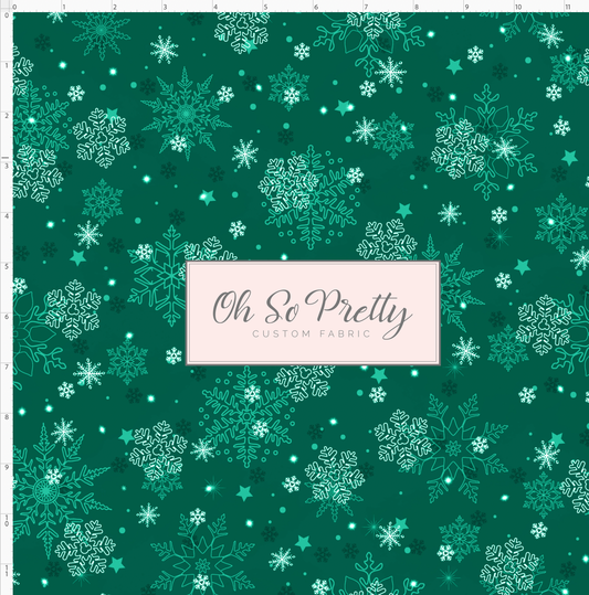 Christmas Globes - Snowflakes - green