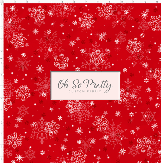 Christmas Globes - Snowflakes - red