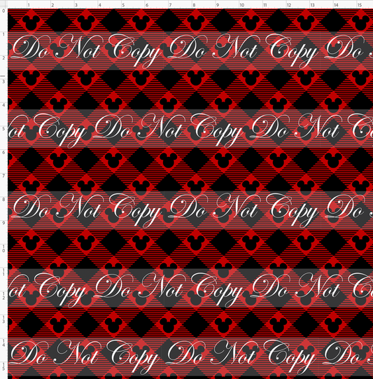 Christmas Mouse Classic-Bias Buffalo Plaid-red-regular scale