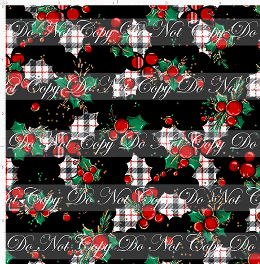Christmas Mouse Classic-holly-black plaid-large scale
