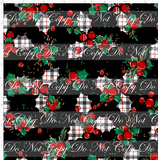 Christmas Mouse Classic-holly-black plaid-mini scale