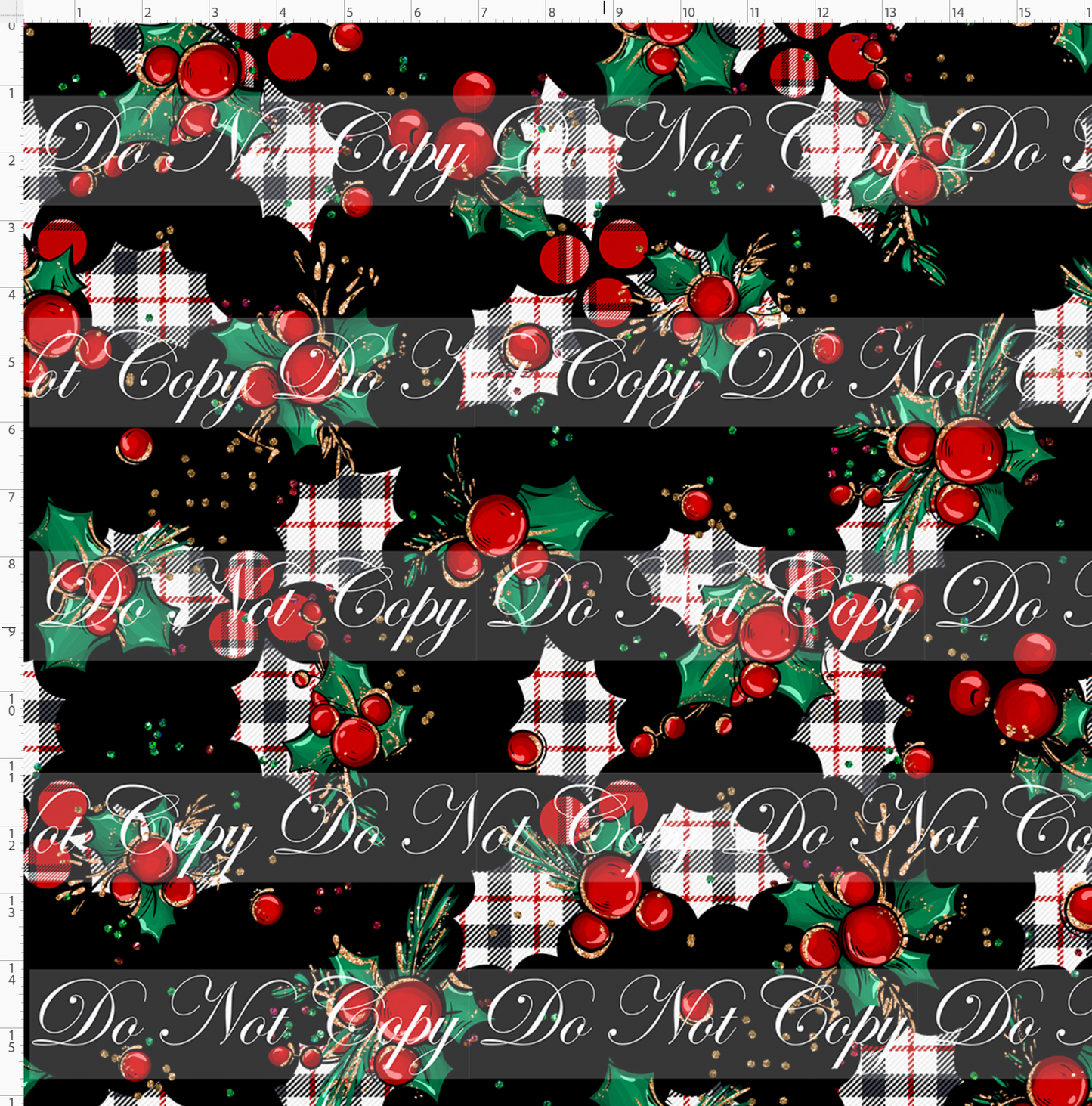 Christmas Mouse Classic-holly-black plaid-regular scale