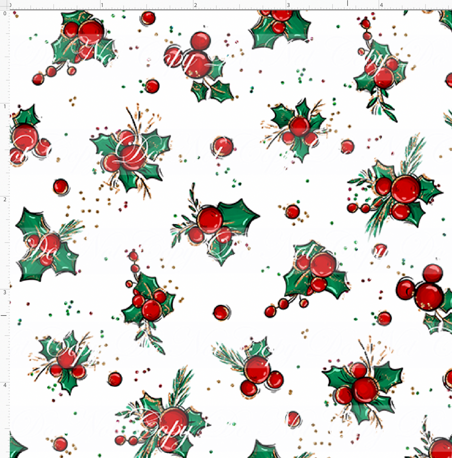 Christmas Mouse Classic-holly-white-mini scale