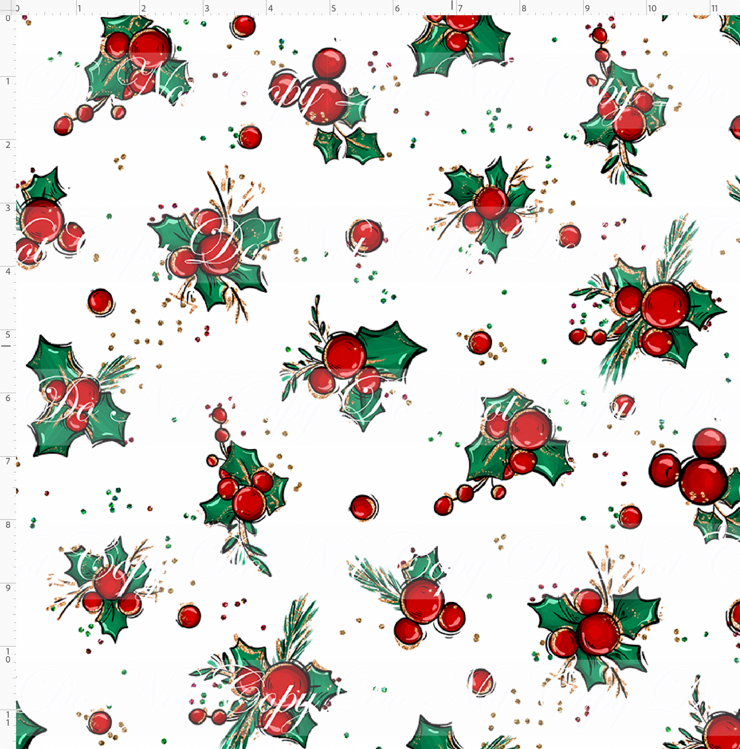 Christmas Mouse Classic-holly-white-regular scale