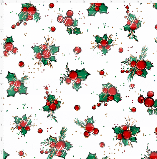 Christmas Mouse Classic-holly-white-regular scale
