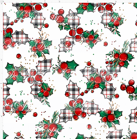 Christmas Mouse Classic-holly-white large plaid-mini scale