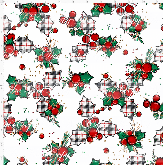 Christmas Mouse Classic-holly-white large plaid-regular scale