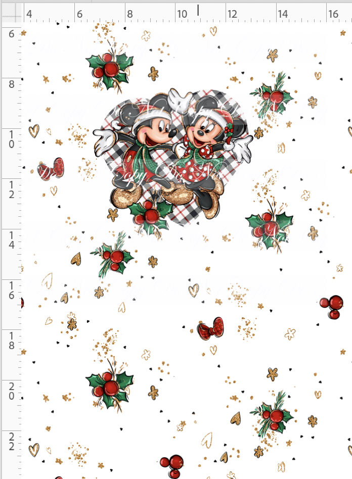 Christmas Mouse Classic-panel-plaid heart-child