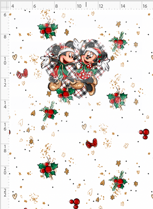 Christmas Mouse Classic-panel-plaid heart-child