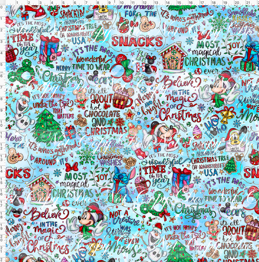 Christmas Mouse Favorite Doodles - Main - Blue - Large Scale