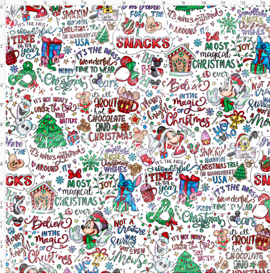 Christmas Mouse Favorite Doodles - Main - White - Small Scale